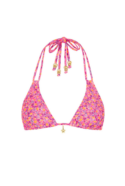 Kulani Kinis Halter Bralette Bikini Top - Gelato Bloom
