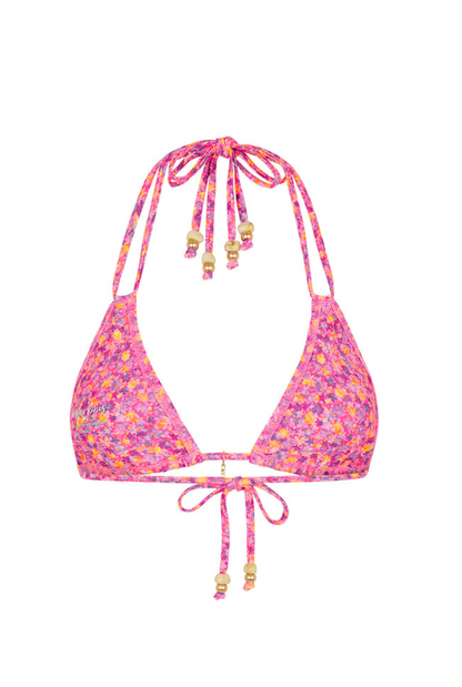 Kulani Kinis Halter Bralette Bikini Top - Gelato Bloom