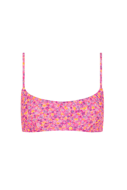 Kulani Kinis Invisible Underwire Crop Bikini Top - Gelato Bloom