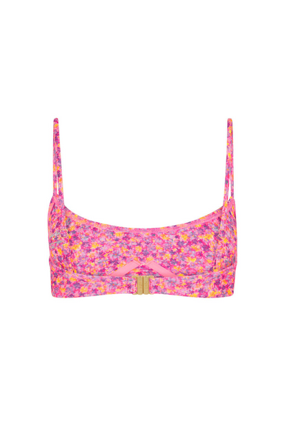 Kulani Kinis Invisible Underwire Crop Bikini Top - Gelato Bloom
