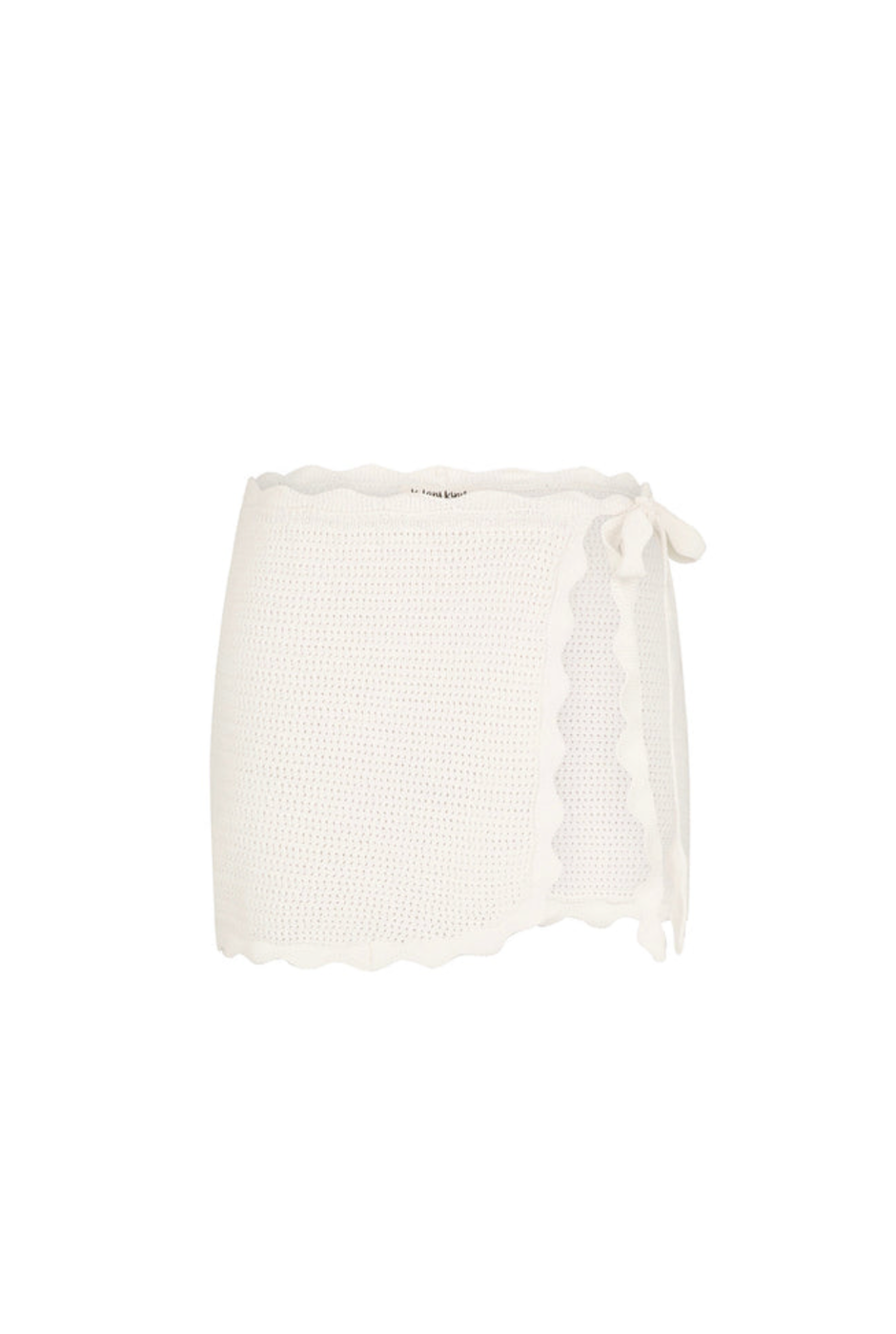 Kulani Kinis Scalloped Edge Knit Sarong - Whipped White