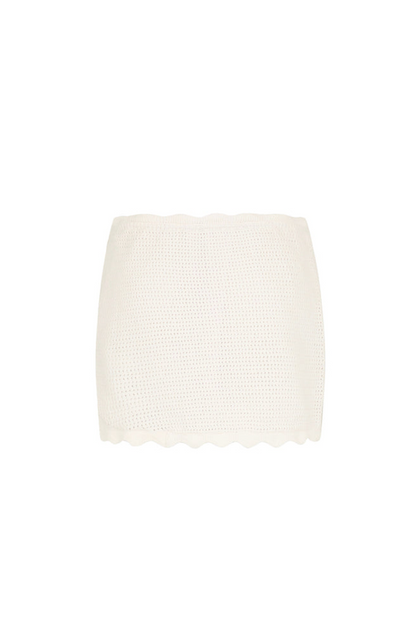 Kulani Kinis Scalloped Edge Knit Sarong - Whipped White