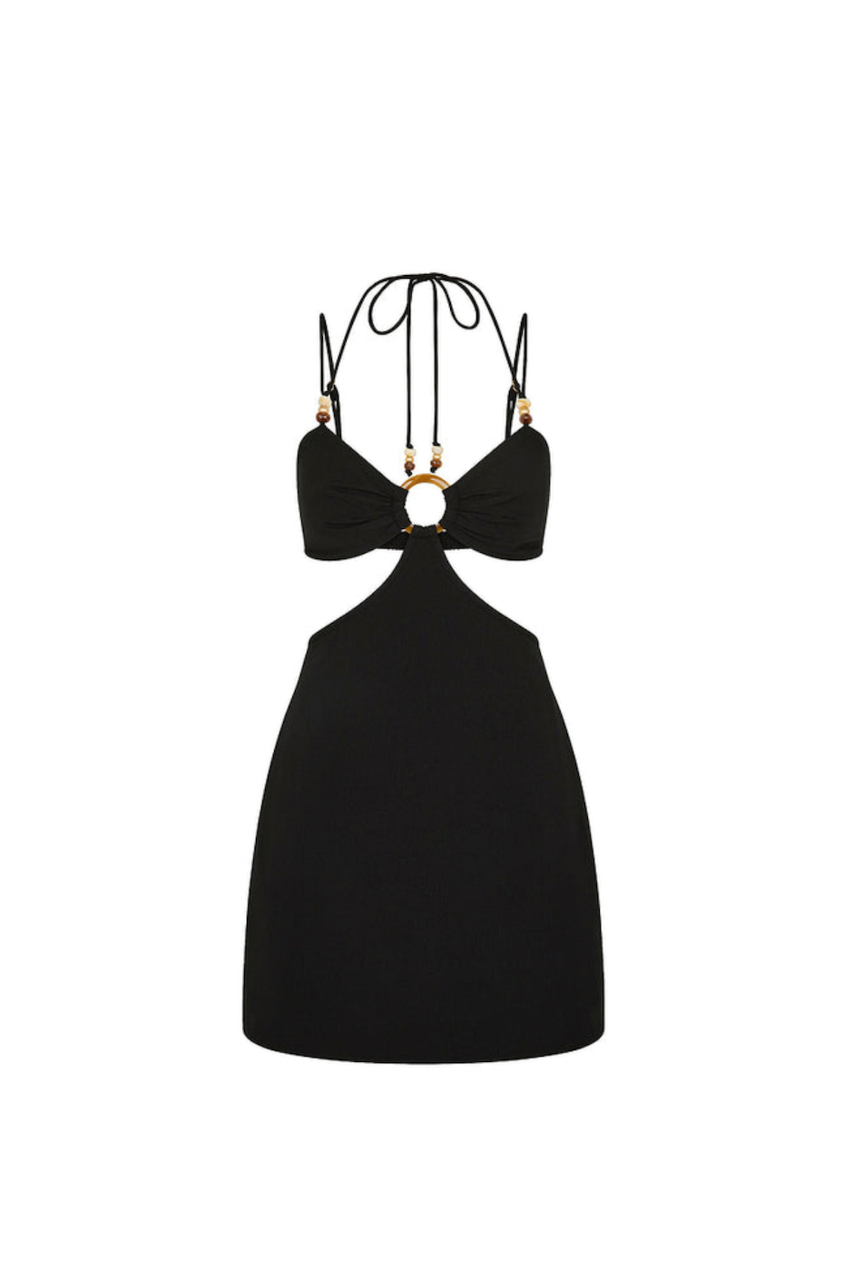 Kulani Kinis Beaded Cut Out Mini Dress - Twilight Black