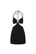Kulani Kinis Beaded Cut Out Mini Dress - Twilight Black