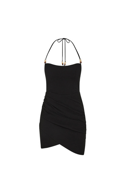 Kulani Kinis Ruched Side Mini Dress - Twilight Black