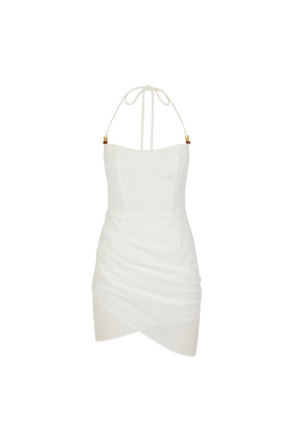 Kulani Kinis Ruched Side Mini Dress - Whipped White