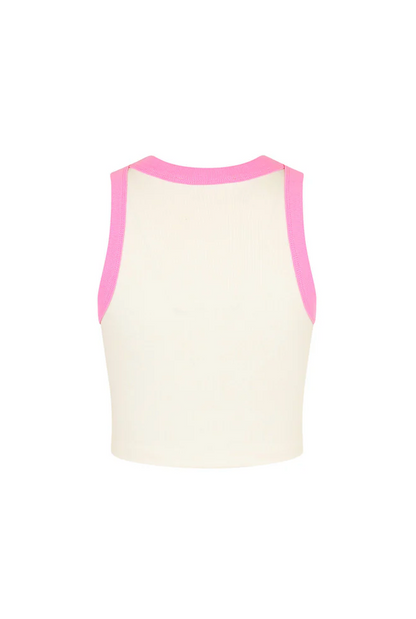 Kulani Kinis Embroidered Crop Tank Top - Pink Skies