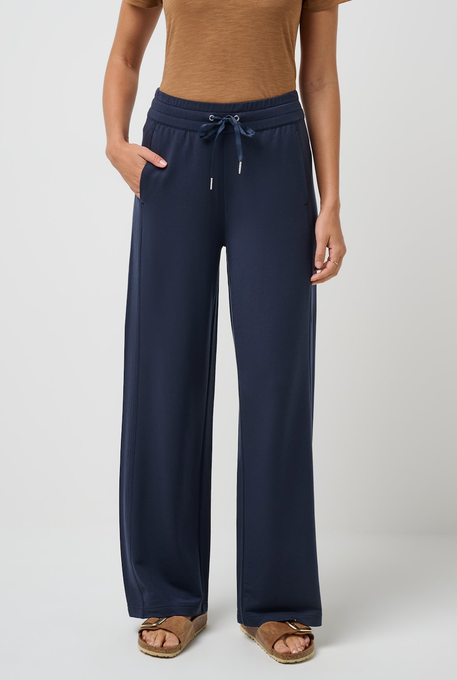 TravisMathew Cloud Terry Wide Leg Pant - Navy Blazer
