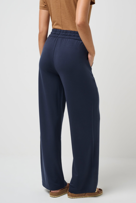 TravisMathew Cloud Terry Wide Leg Pant - Navy Blazer