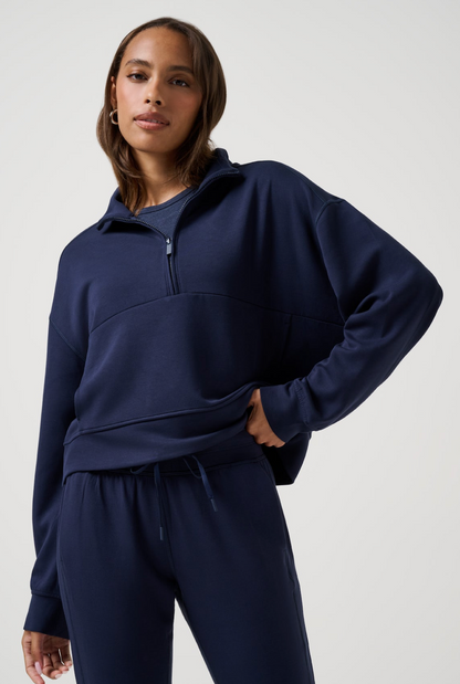 TravisMathew Skyloft Soft Half Zip 2.0 Pullover - Navy Blazer