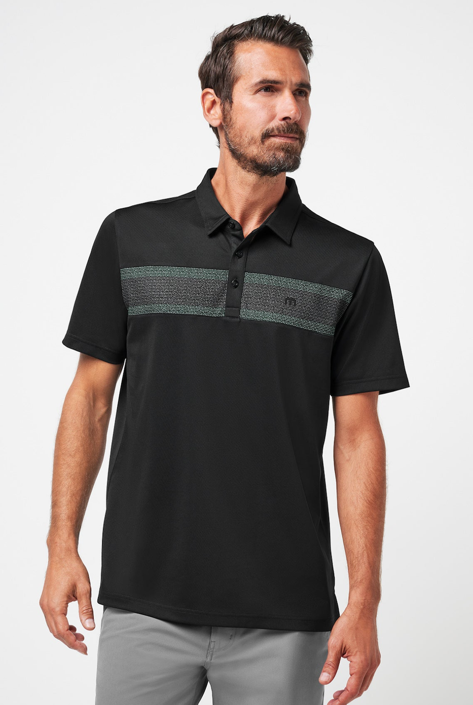 TravisMathew Good Good CS Polo - Black/Eggshell