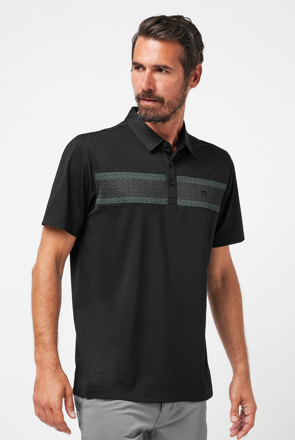 TravisMathew Good Good CS Polo - Black/Eggshell