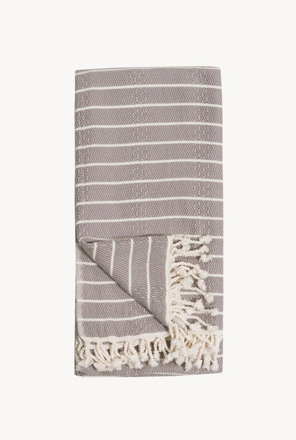 Pokoloko - Striped Bamboo Towel Slate
