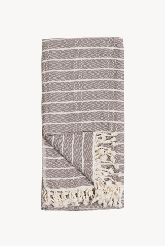 Pokoloko - Striped Bamboo Towel Slate