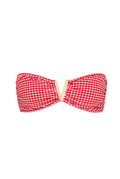 Kulani Kinis Mega V Strapless Tie Bikini Top - Strawberry Siesta, front product view