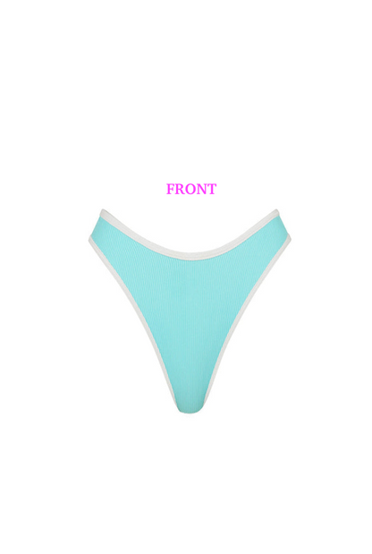 Kulani Kinis High Leg Thong Bikini Bottom - Calypso Blue