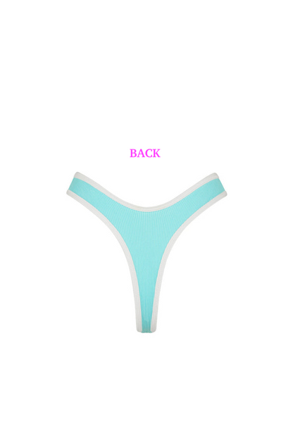Kulani Kinis High Leg Thong Bikini Bottom - Calypso Blue