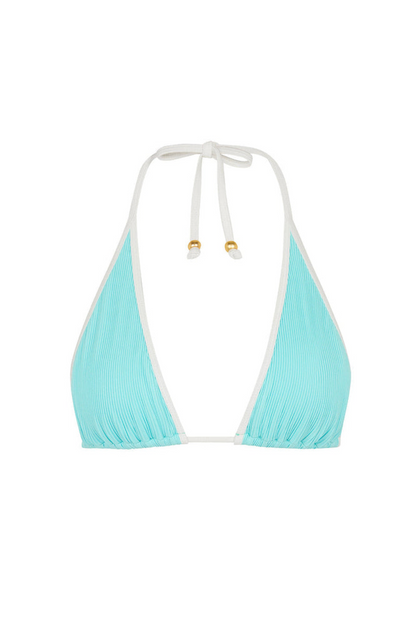 Kulani Kinis Bind Triangle Halter Bikini Top - Calypso Blue