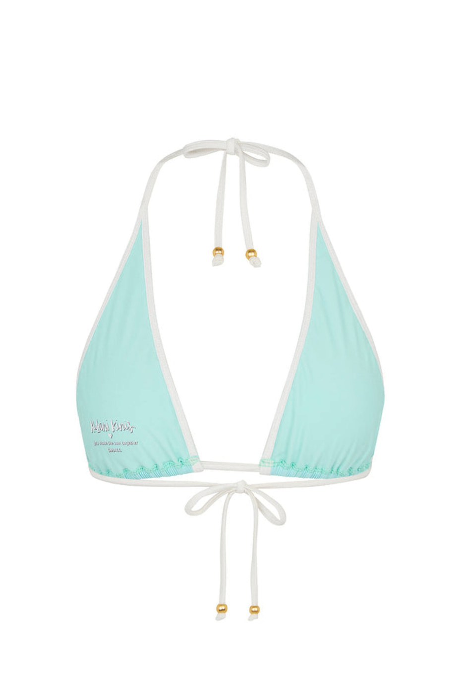 Kulani Kinis Bind Triangle Halter Bikini Top - Calypso Blue