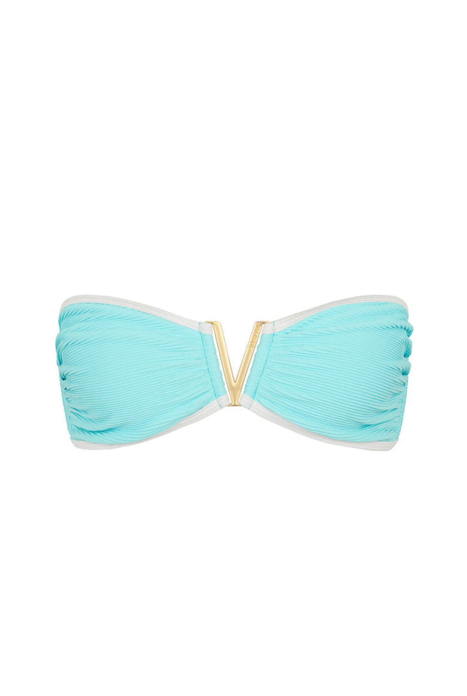 Kulani Kinis Mega V Strapless Tie Bikini Top - Calypso Blue