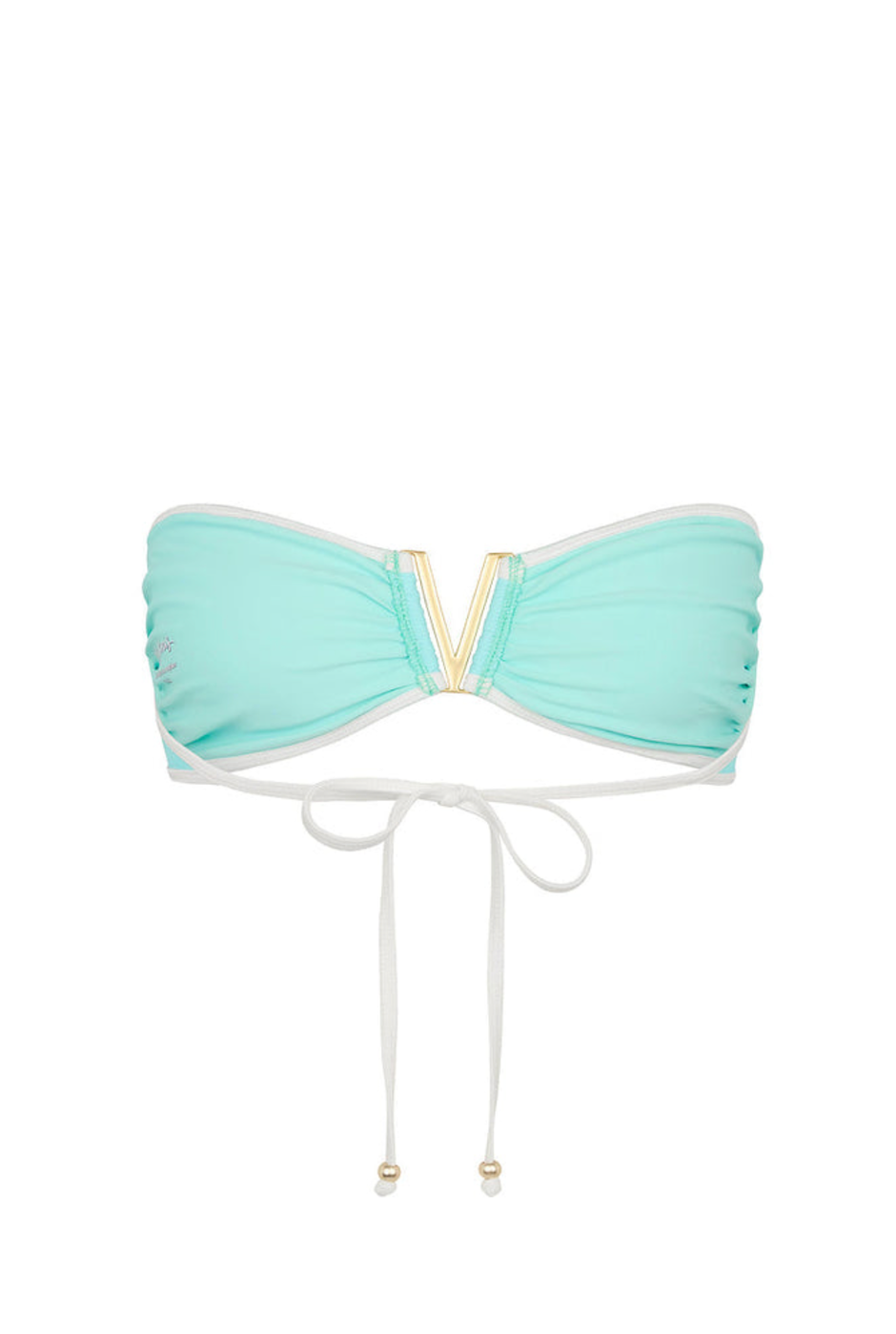 Kulani Kinis Mega V Strapless Tie Bikini Top - Calypso Blue