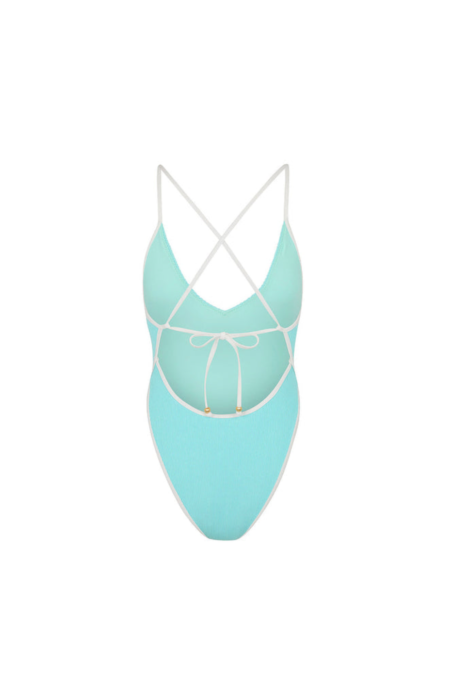 Kulani Kinis Plunge Cross Back One Piece - Calypso Blue