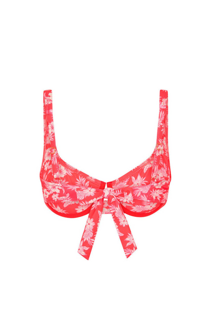 Kulani Kinis Underwire Tie Back Bikini Top - Island Punch