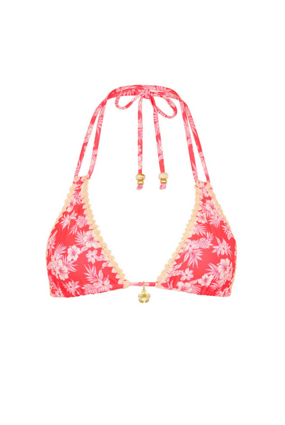 Kulani Kinis Crochet Halter Bikini Top - Island Punch