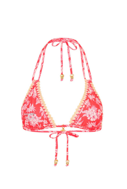 Kulani Kinis Crochet Halter Bikini Top - Island Punch