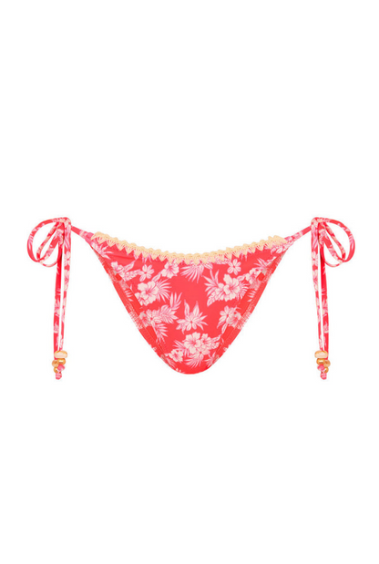 Kulani Kinis Crochet Dipped Cheeky Tie Bikini Bottom - Island Punch