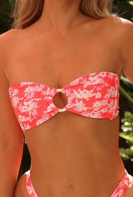 Kulani Kinis Strapless Bandeau Bikini Top - Island Punch