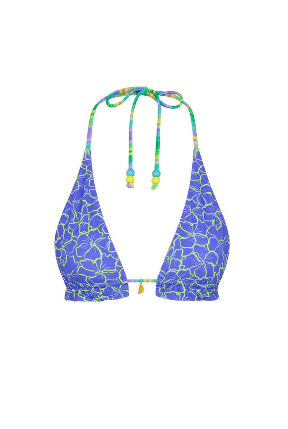 Kulani Kinis Frill Halter Bralette Bikini Top - Sugar Wave