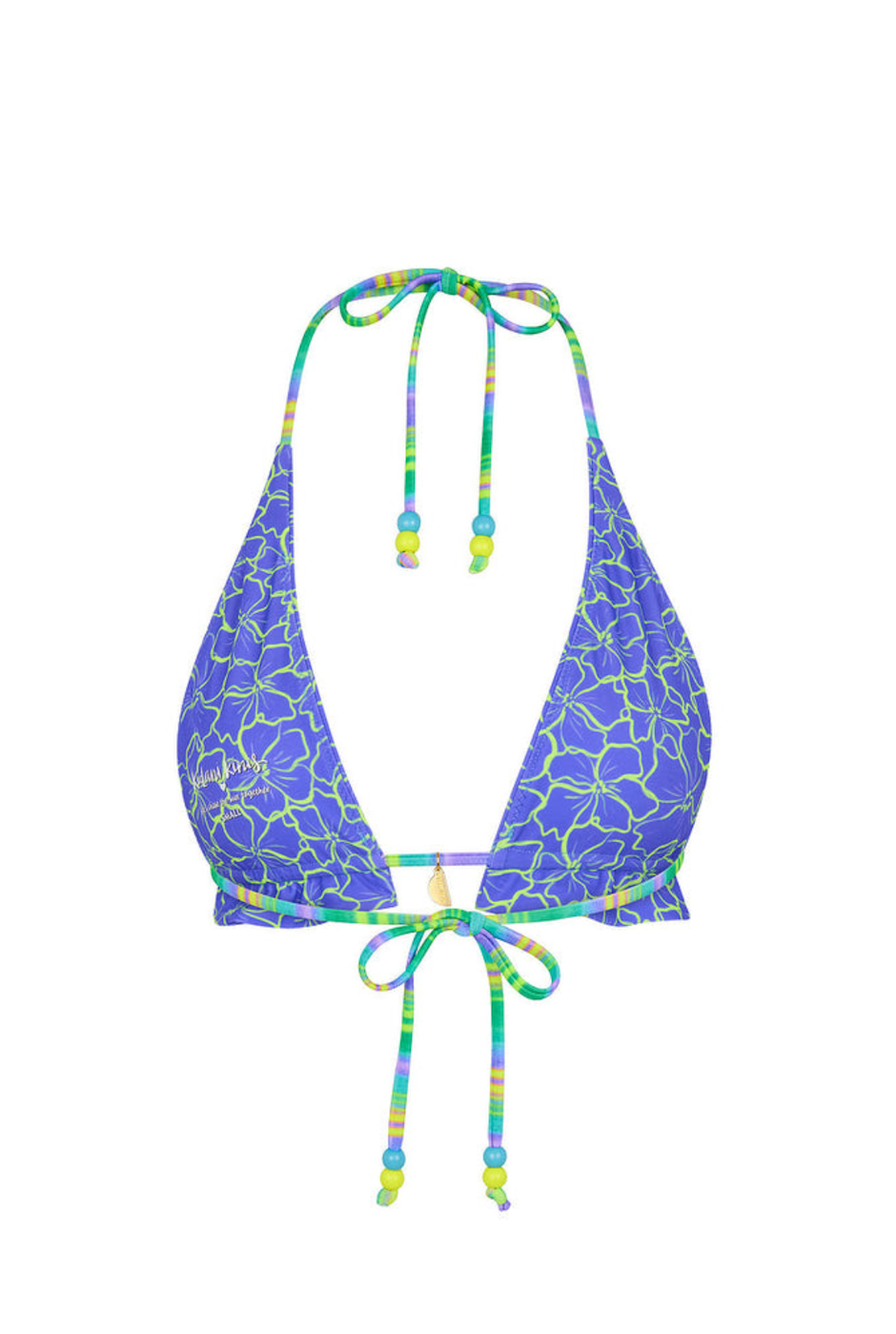 Kulani Kinis Frill Halter Bralette Bikini Top - Sugar Wave