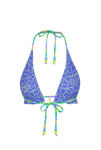 Kulani Kinis Frill Halter Bralette Bikini Top - Sugar Wave