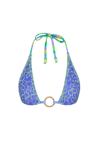 Kulani Kinis Lace Stitch Ring Halter Bikini Top - Sugar Wave