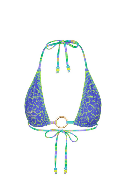 Kulani Kinis Lace Stitch Ring Halter Bikini Top - Sugar Wave