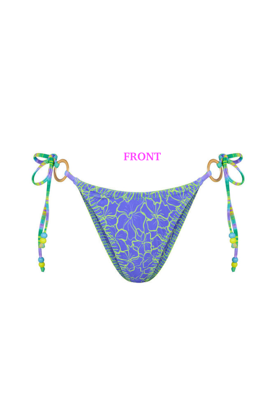 Kulani Kinis Lace Stitch Ring Tie Bikini Bottom - Sugar Wave