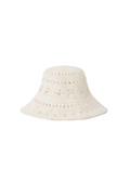 Kulani Kinis Straw Crochet Bucket Hat - Whipped White