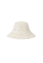 Kulani Kinis Straw Crochet Bucket Hat - Whipped White