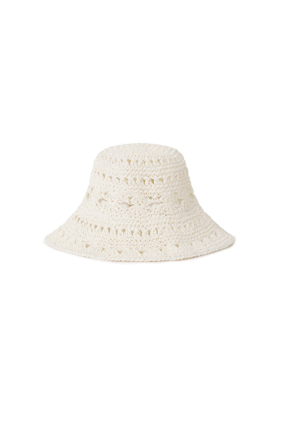 Kulani Kinis Straw Crochet Bucket Hat - Whipped White