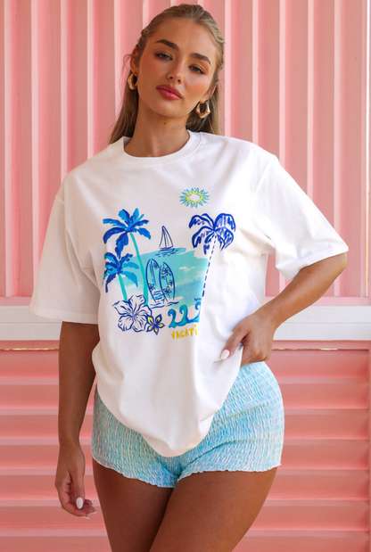 Kulani Kinis Boyfriend Tee - Shell Spritz