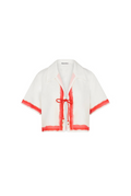 Kulani Kinis Short Sleeve Tie Up Shirt - Cherry Glaze