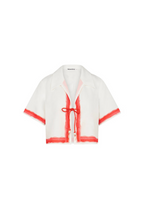 Kulani Kinis Short Sleeve Tie Up Shirt - Cherry Glaze