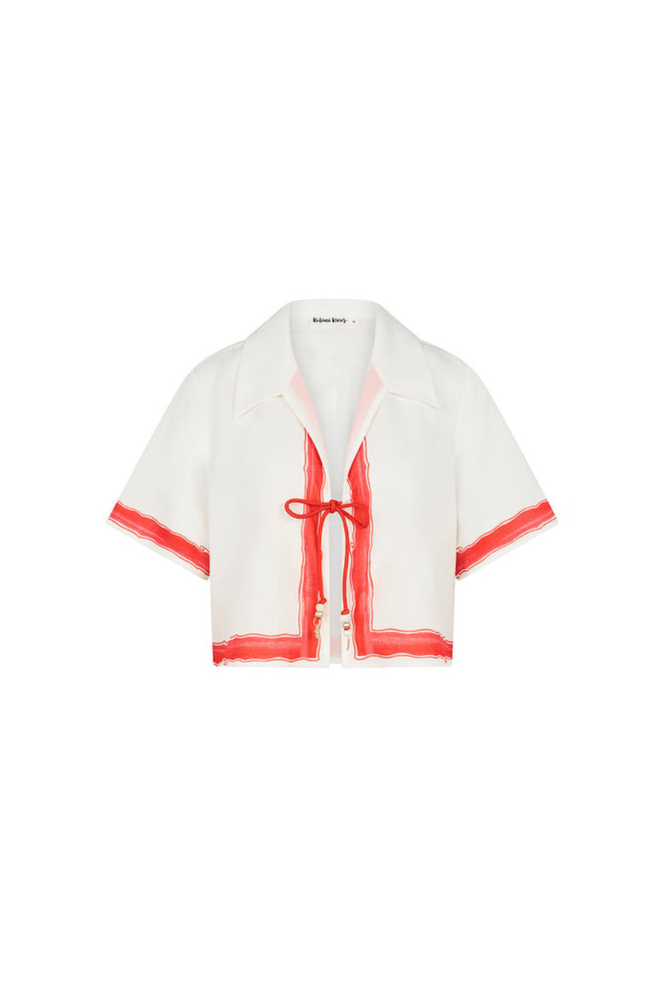 Kulani Kinis Short Sleeve Tie Up Shirt - Cherry Glaze