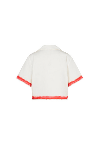 Kulani Kinis Short Sleeve Tie Up Shirt - Cherry Glaze