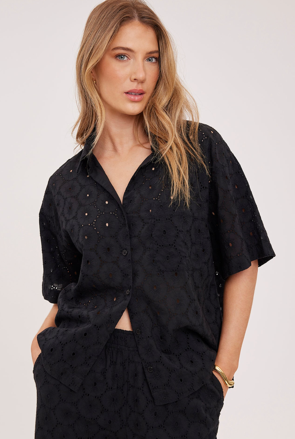 Gentle Fawn Louisa Eyelet Button Down Shirt