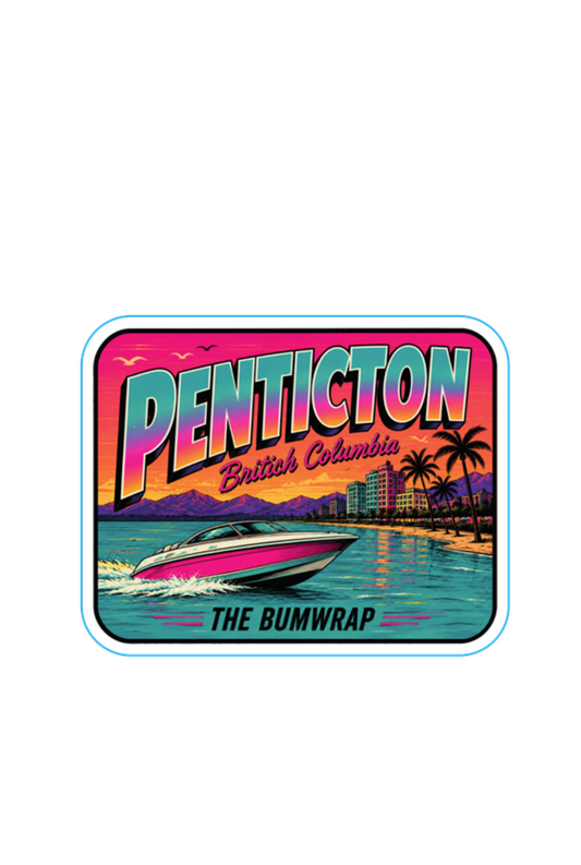 The Bumwrap 3" Rectangle Vinyl Sticker - Retro Boat