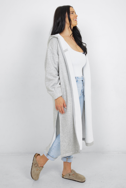 Tofino Towel Co. The Rails Terry Zip Cover Up w/Hood - Grey