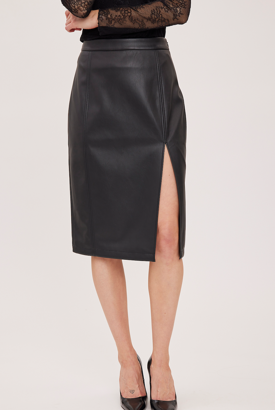 Gentle Fawn Lydia Faux Leather Midi Skirt