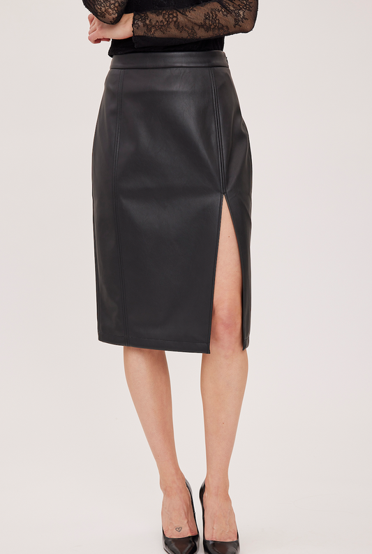Gentle Fawn Lydia Faux Leather Midi Skirt